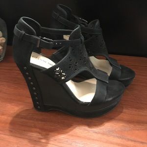 Gianni Bini black wedges . Worn a few times