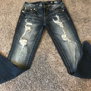 Miss Me destructed midrise skinnies