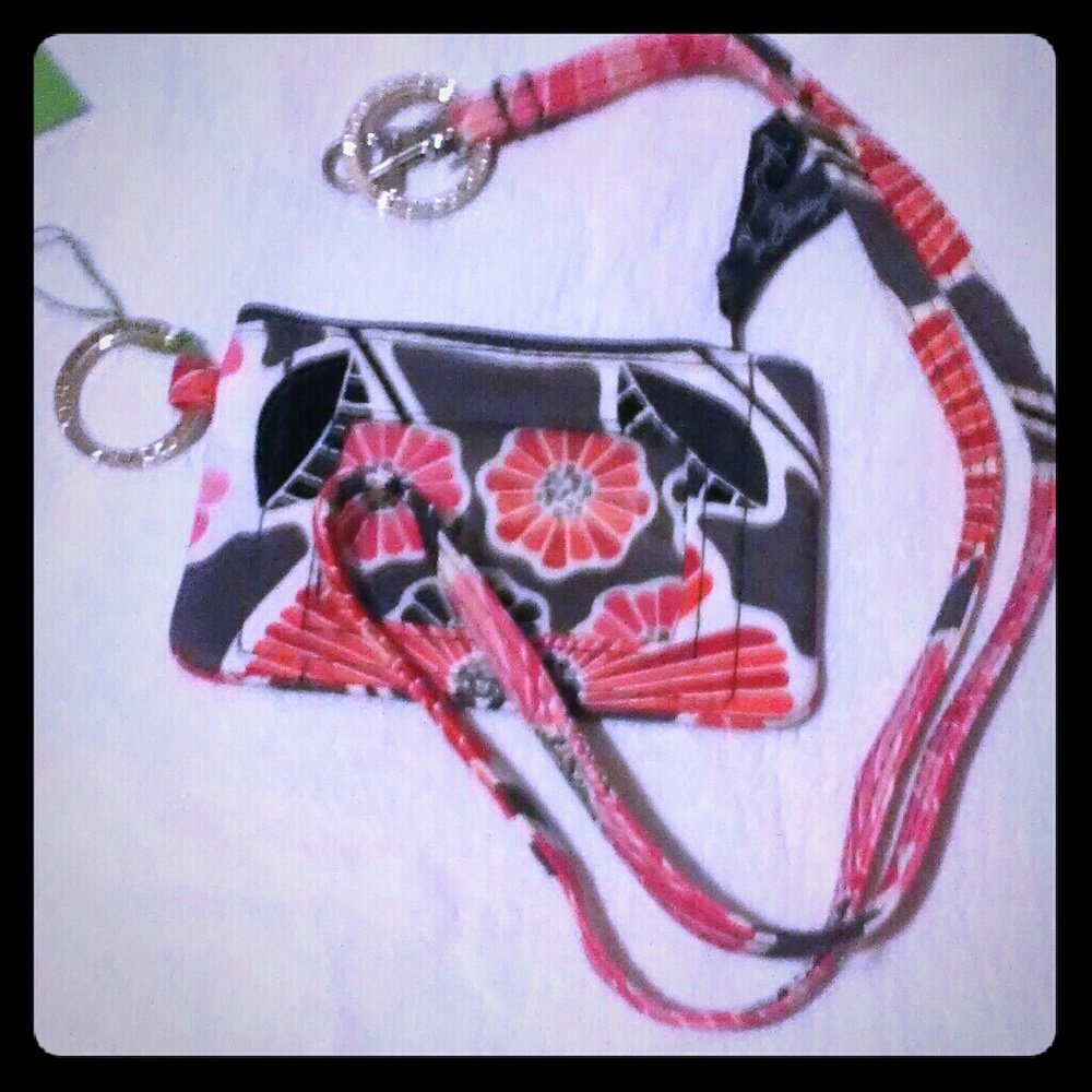 Vera Bradley Zip ID Case Set Cheery Blossoms