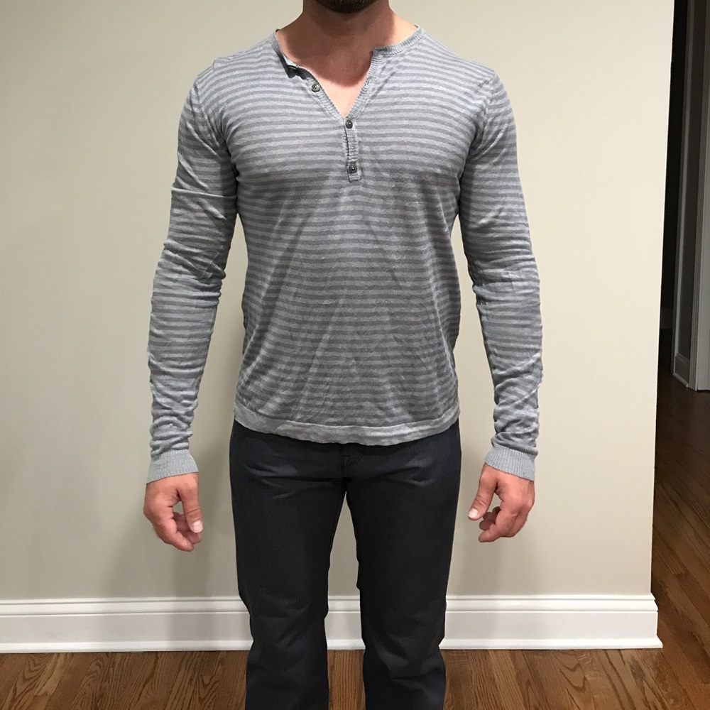 men’s BOSS ORANGE medium grey slim fit henley