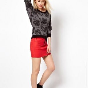 Tripp NYC reversible red leopard mini skirt