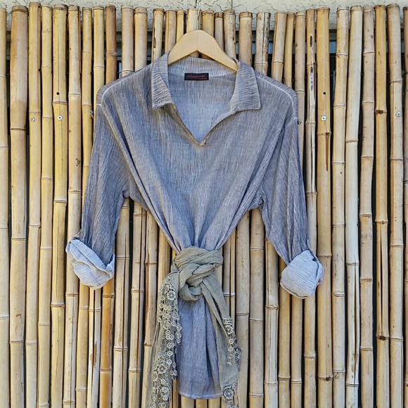 Seduzione Tops - 3/$30 Crinkle Fabric Shirt made in Italy OS NWT