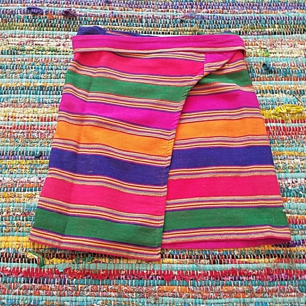 Vintage Print Wrap Skirt Size 6