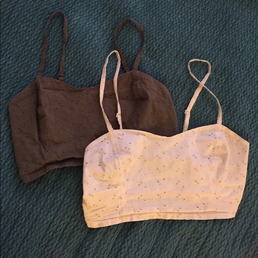 2 eyelet crop tops