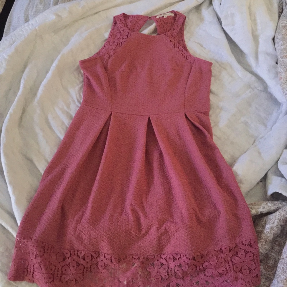 Adorable pink high neck dress