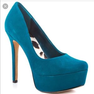Jessica Simpson, Waleo platform heels, 10, emerald
