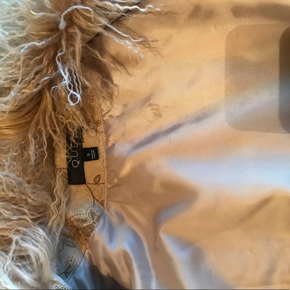 Small leather paisley coat with angora trim - Picture 2 of 3