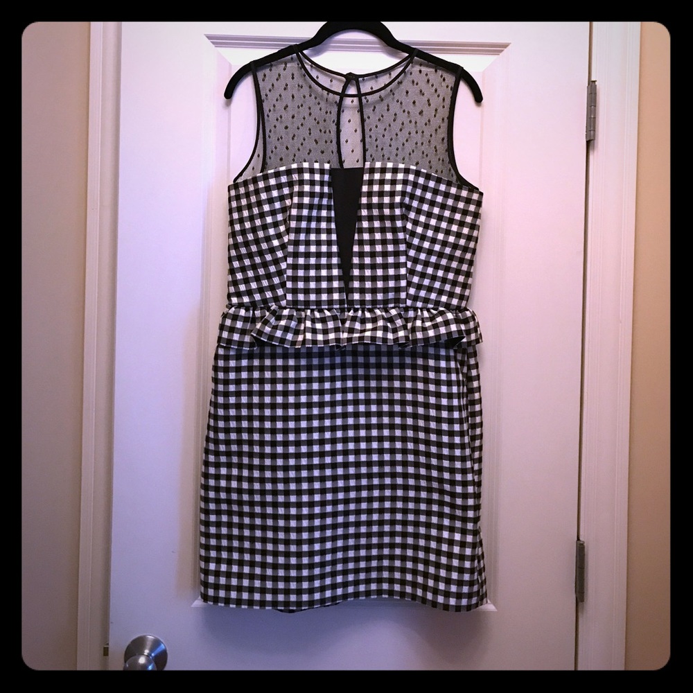 Red Valentino Gingham Vichy peplum dress - Picture 3 of 5