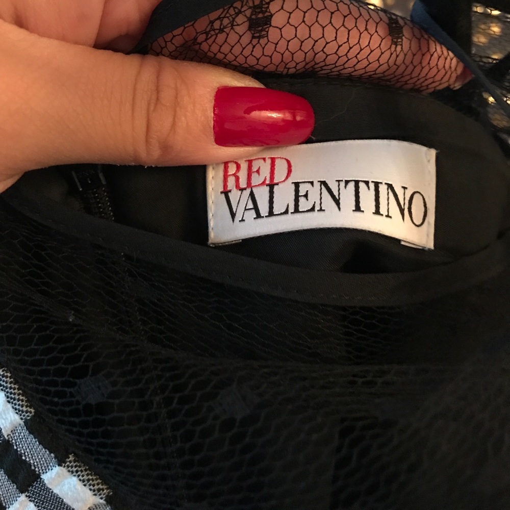Red Valentino Gingham Vichy peplum dress - Picture 5 of 5
