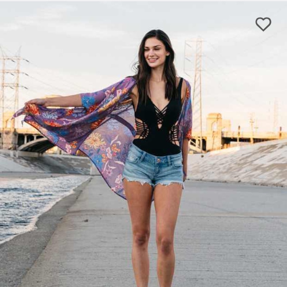 Floral cardigan.