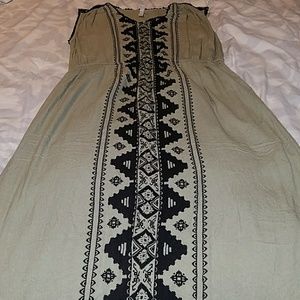 Olive and black maxi dress
