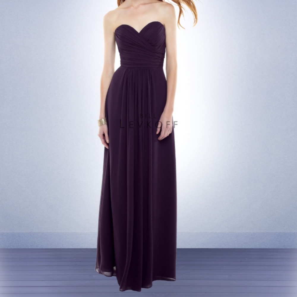 Bill Levkoff Strapless Sweatheart Chiffon Gown