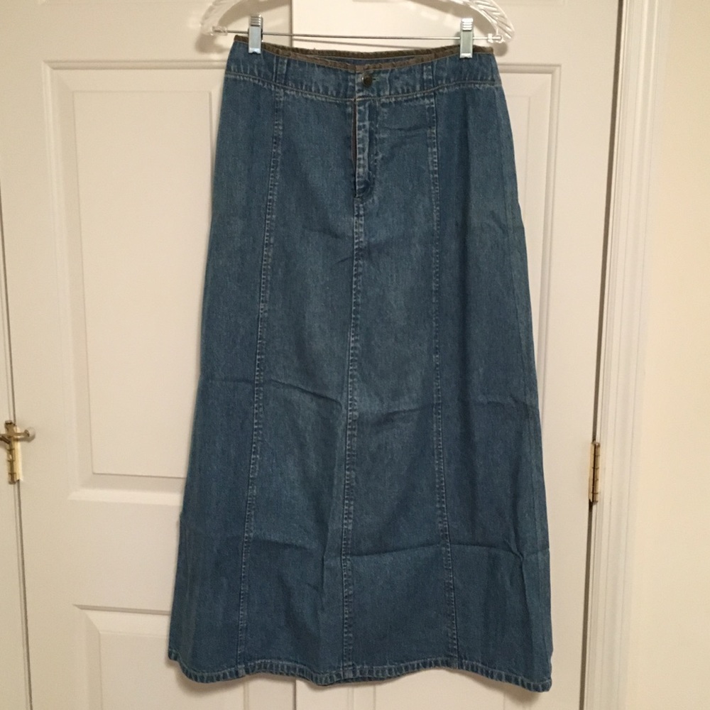 JJill long denim skirt