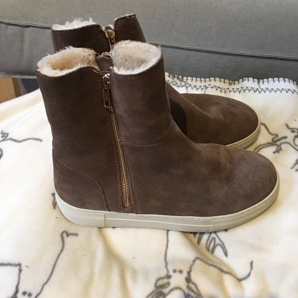 Jslides High Top Suede Sneakers