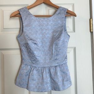 light blue silk peplum blouse