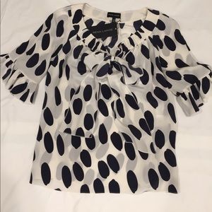 Rena Lange Silk Polka Dot Blouse