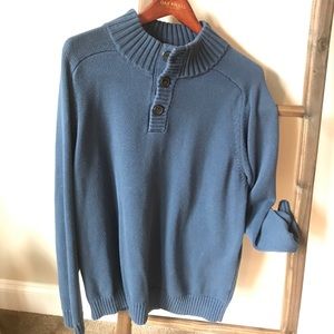 Men’s Navy Quarter Button J. Crew Sweater