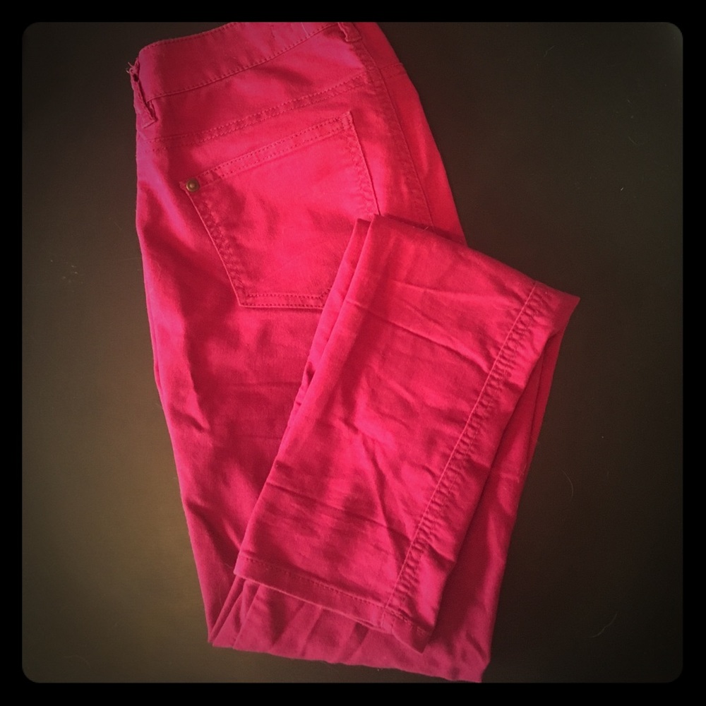 Magenta skinny jeans