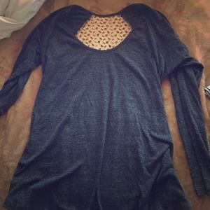 Gray long sleeve w lace back