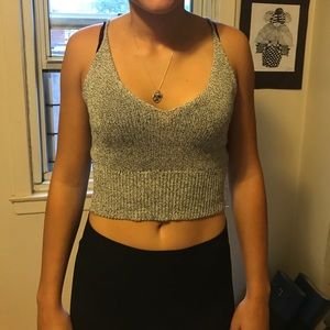 Grey knit tank top