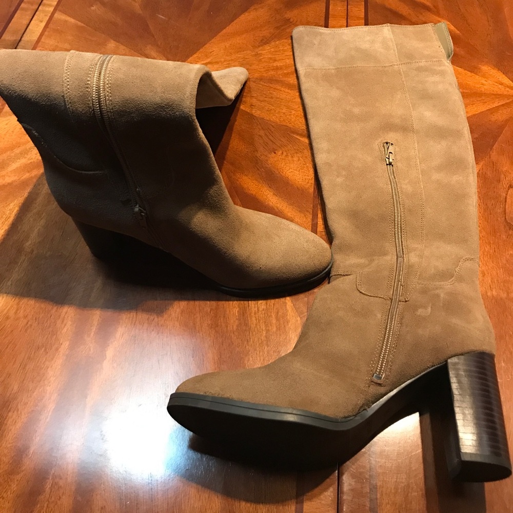 Nine West Taupe Suede Knee High Boots