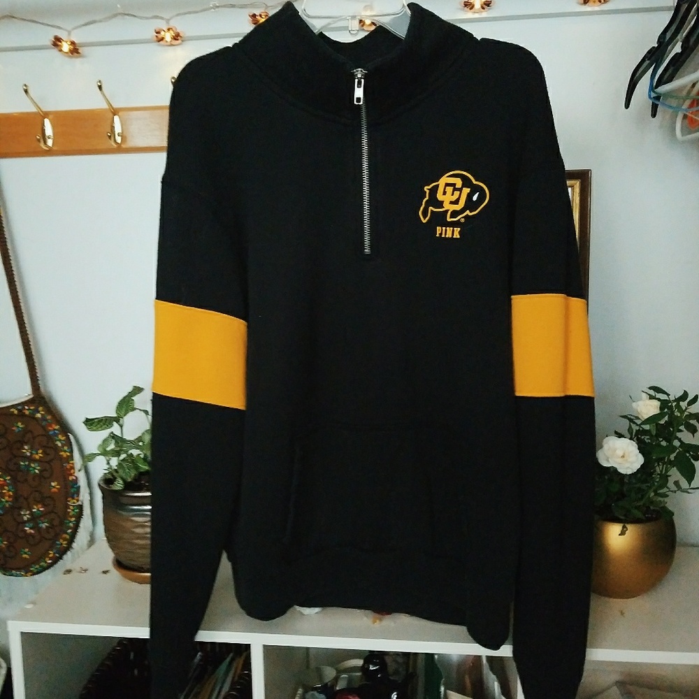 Pink Colorado Buffs Half Zip Sweater