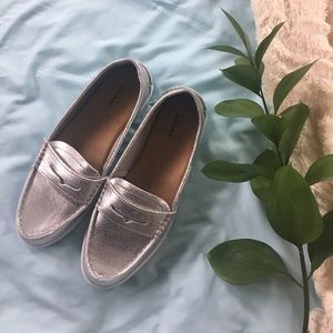 MOVING SALE Silver Loafers