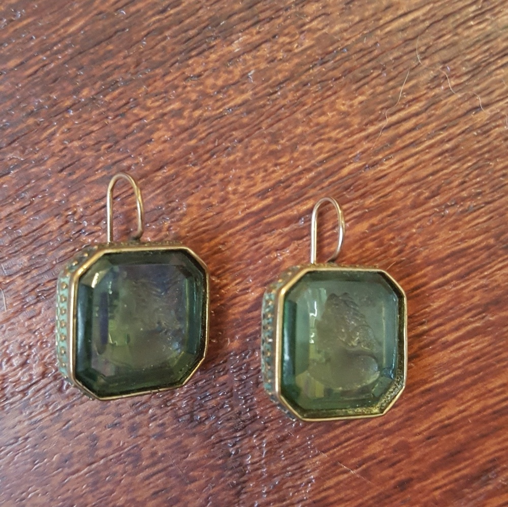 Green vintage earrings