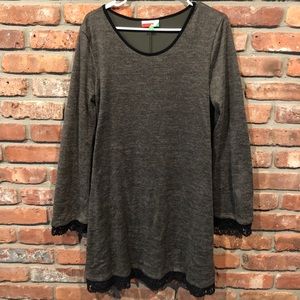 ModCloth knitted dress with black lace details