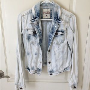 Bleached distressed denim jacket