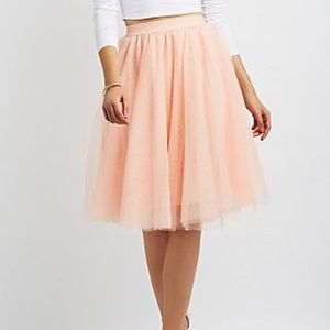 Blush Tulle Full Midi Skirt by Charlotte Russe