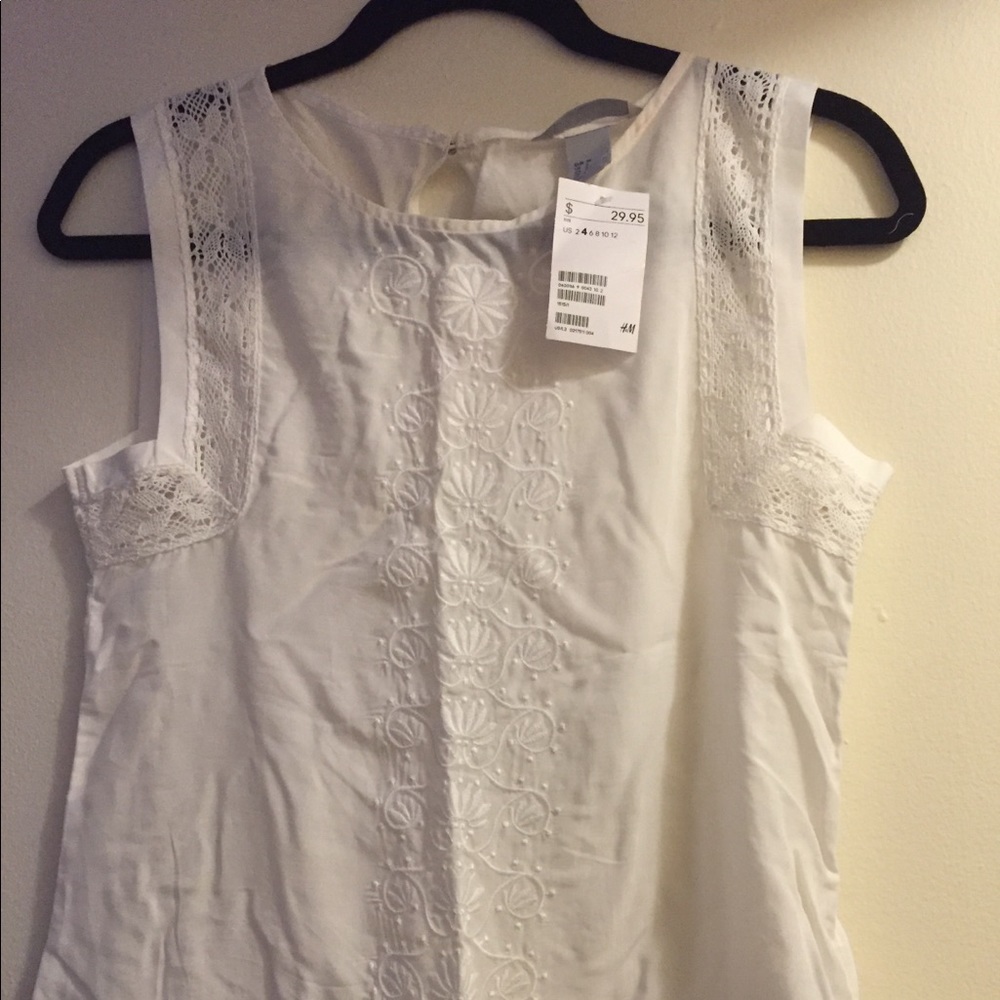 H&M white blouse short sleeve