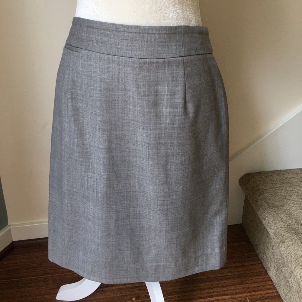 J. Crew Wool A-line Gray Suit Skirt