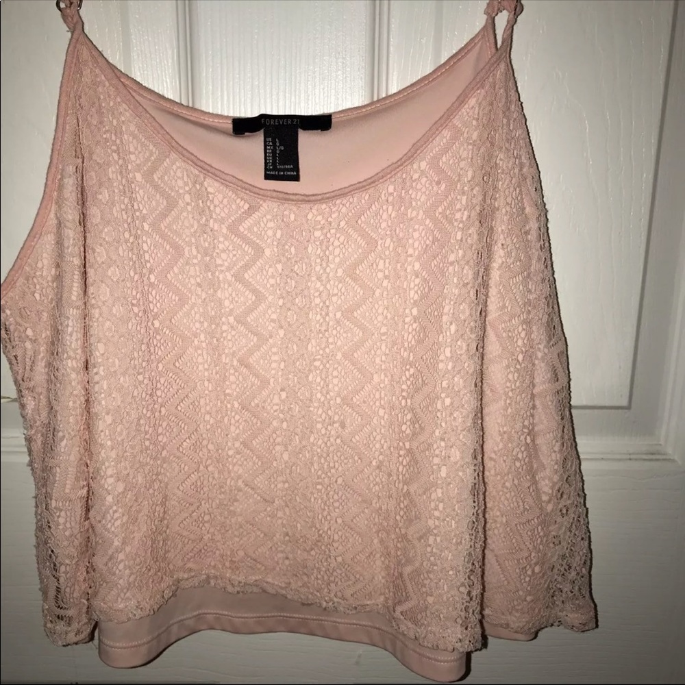 Lace pink Crop top !