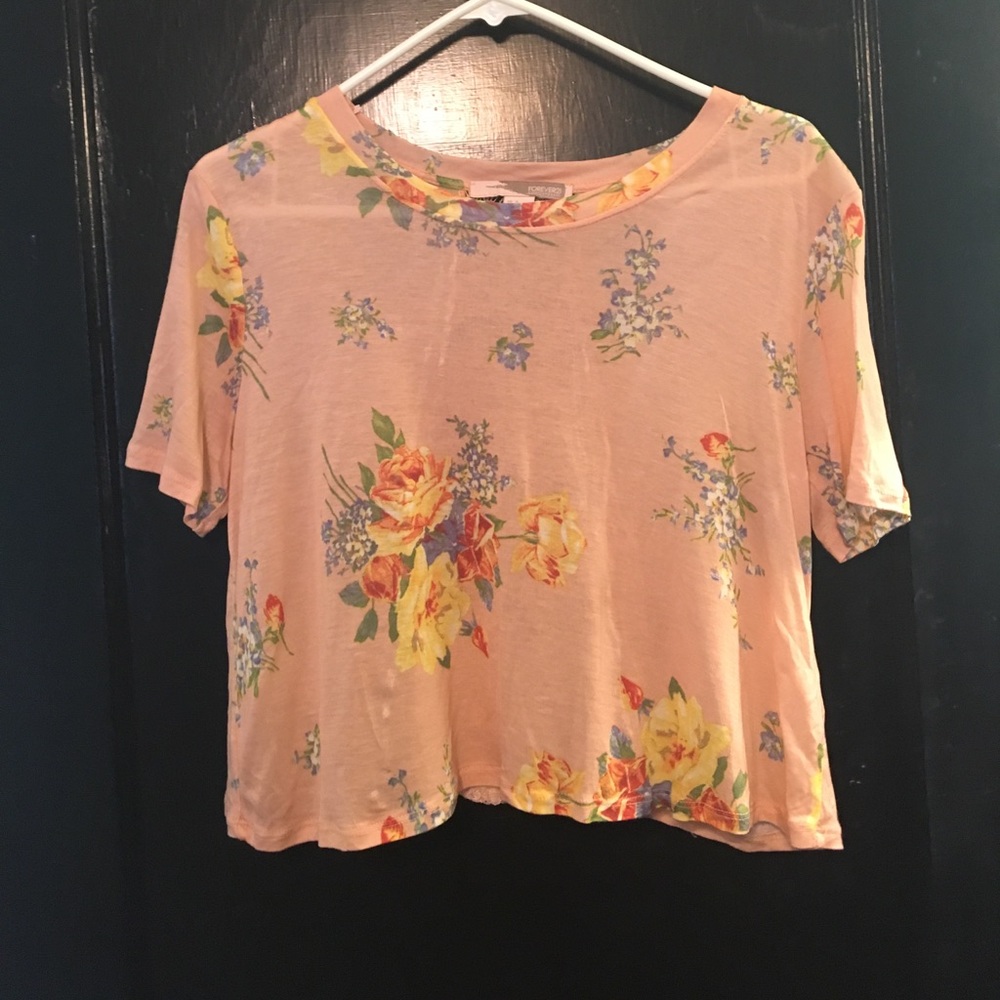 Peach floral blouse