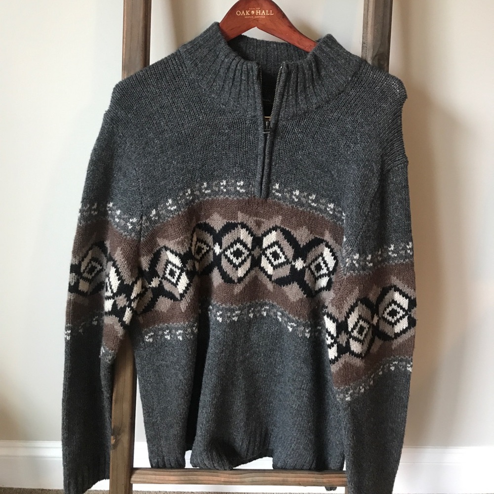 Eddie Bauer Lambswool Quarter Zip Sweater