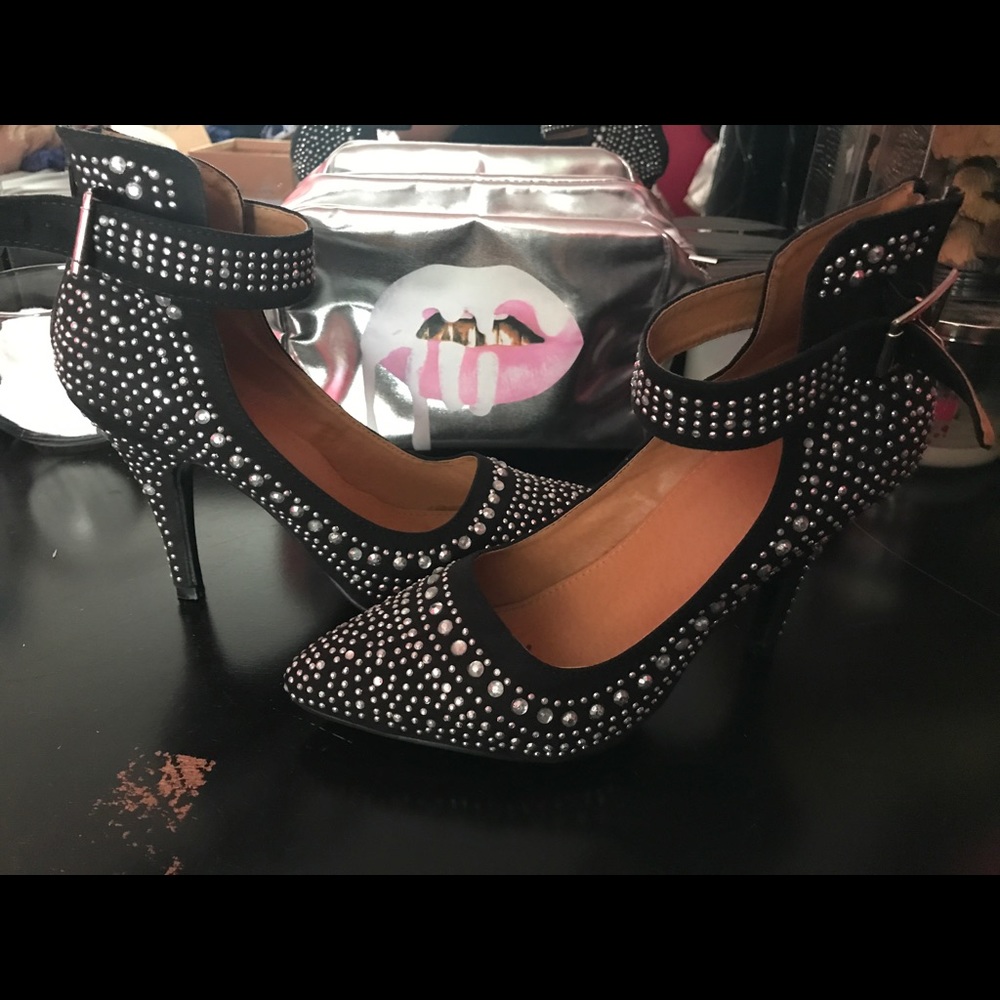 Rhinestone high heels
