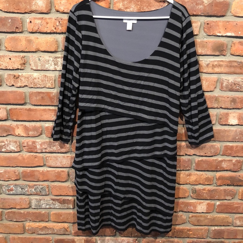 LOFT dress with asymmetrical layering