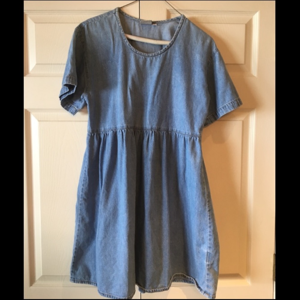 Denim Babydoll Dress short sleeve