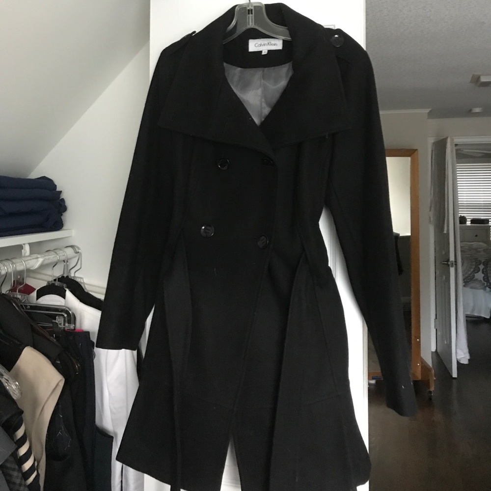Black Calvin Klein Peacoat Size 10