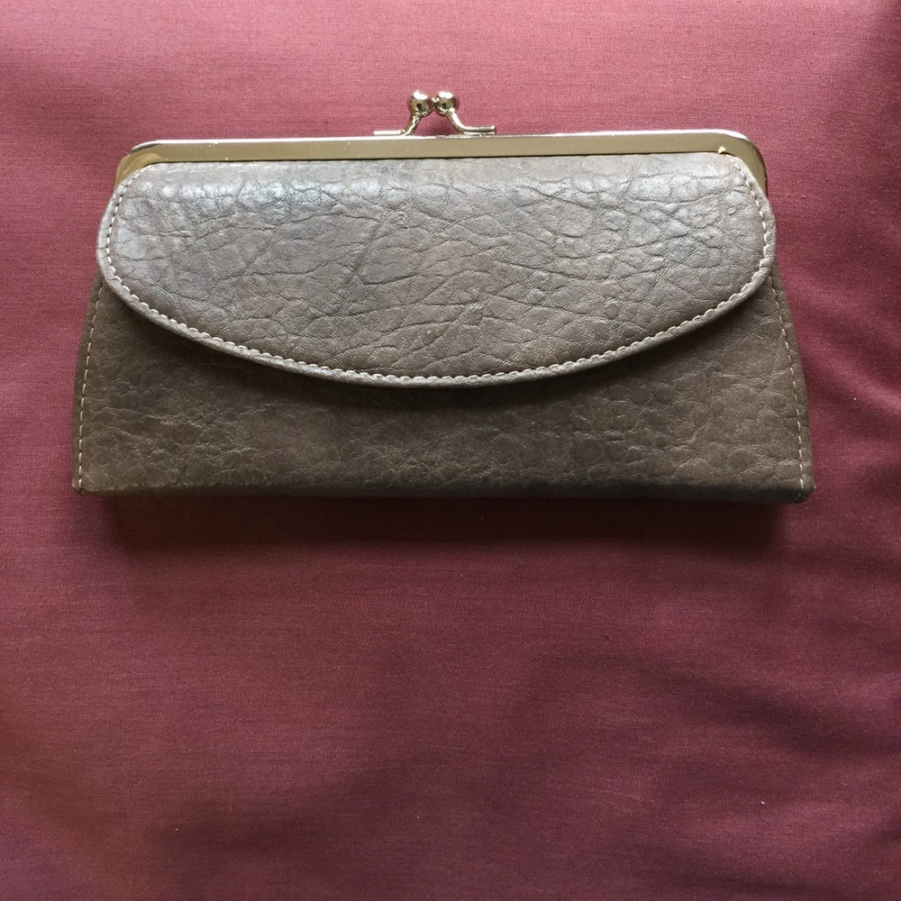 Leather clasp wallet NWT