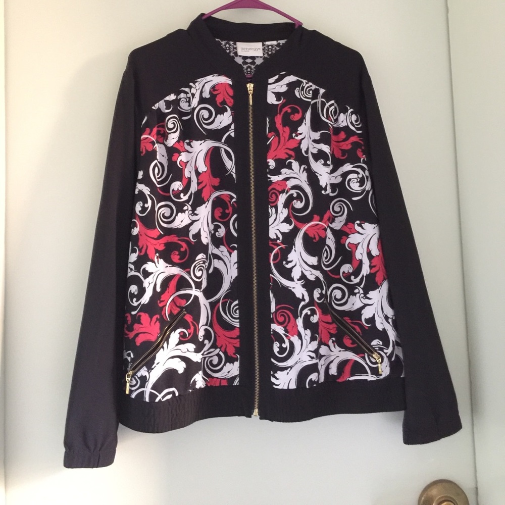 Black and Red Patterned Lightweight Zenergy Jacket