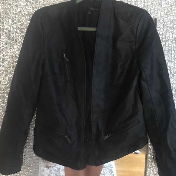 Faux leather jacket with zipper pockets - Picture 1 of 4