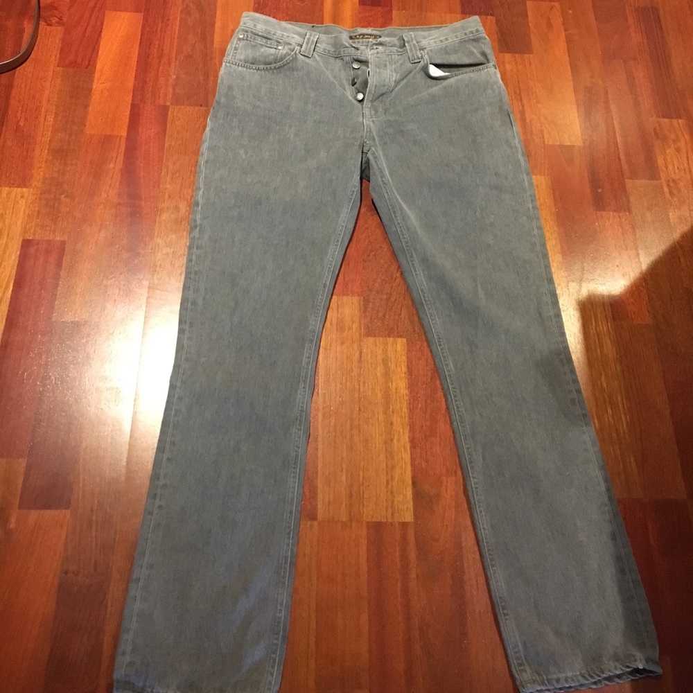 Nudie Men's Jeans. Size: 36Wx34L. Grey Wolf Style.