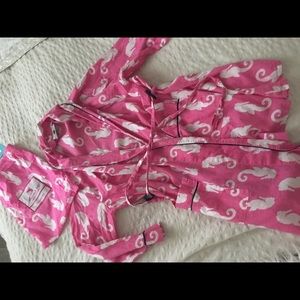 Cotton pink sea horse robe