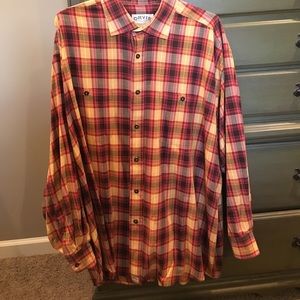 Orvis men's XXL plaid button-down shirt