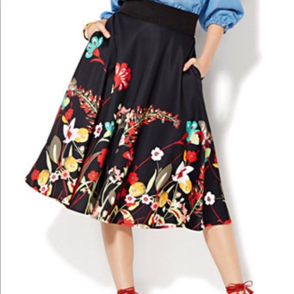 Floral midi skirt