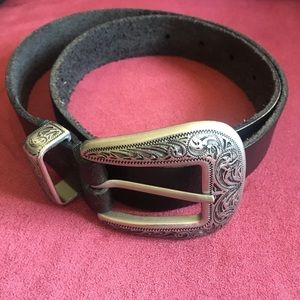 Black leather belt