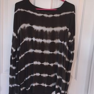 Army green tie dye long sleeve tunic