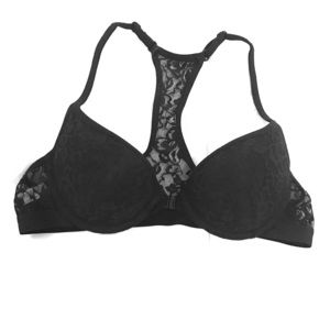 34A black lace push-up bra